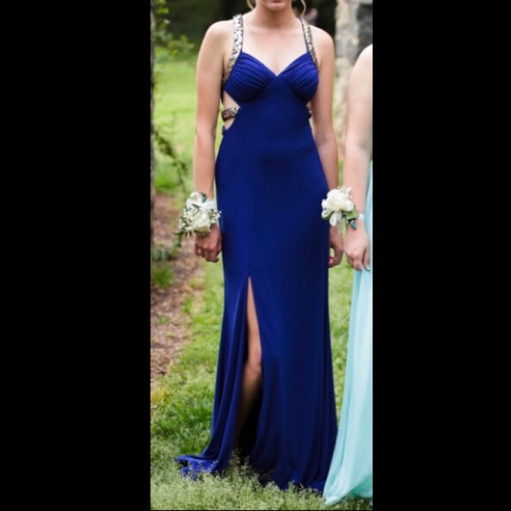 Hailey Logan by Adrianna Papell Blue, Gold Dress